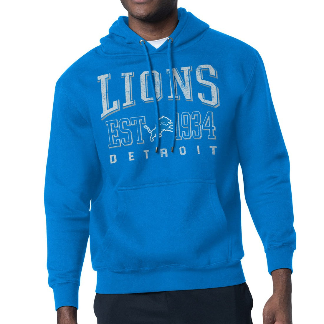 Detroit Lions Starter Retro Team Logo Pullover Hoodie Blue - NFL