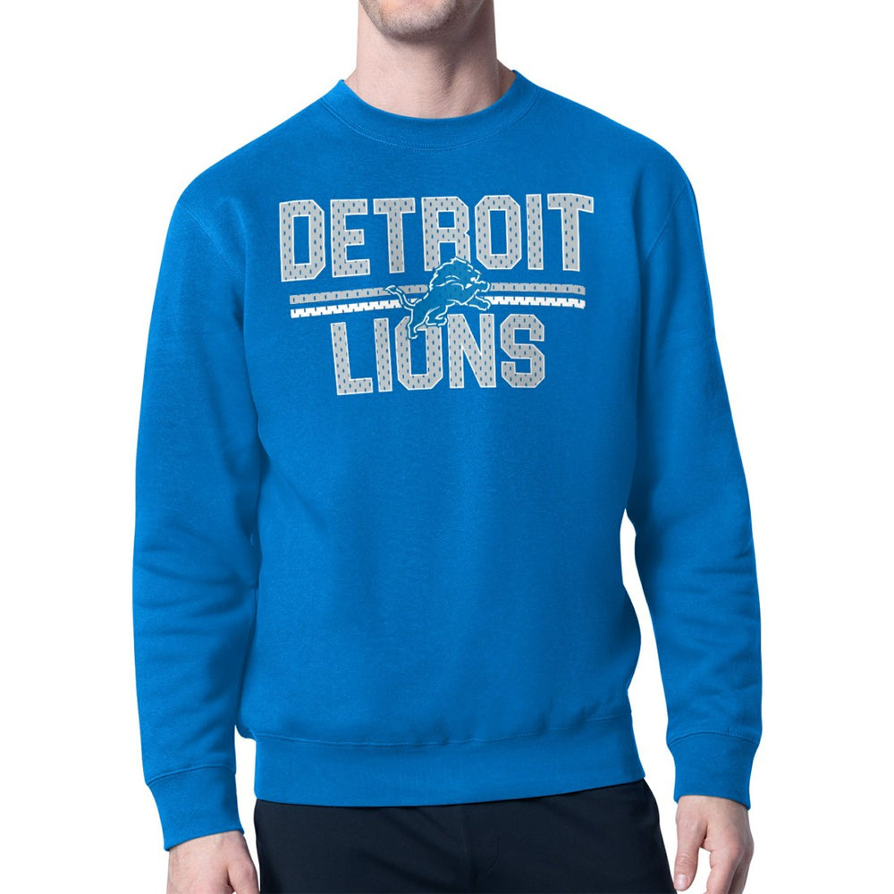 Detroit Lions Starter Mesh Look Retro Team Logo Pullover Sweatshirt  Blue - NFL