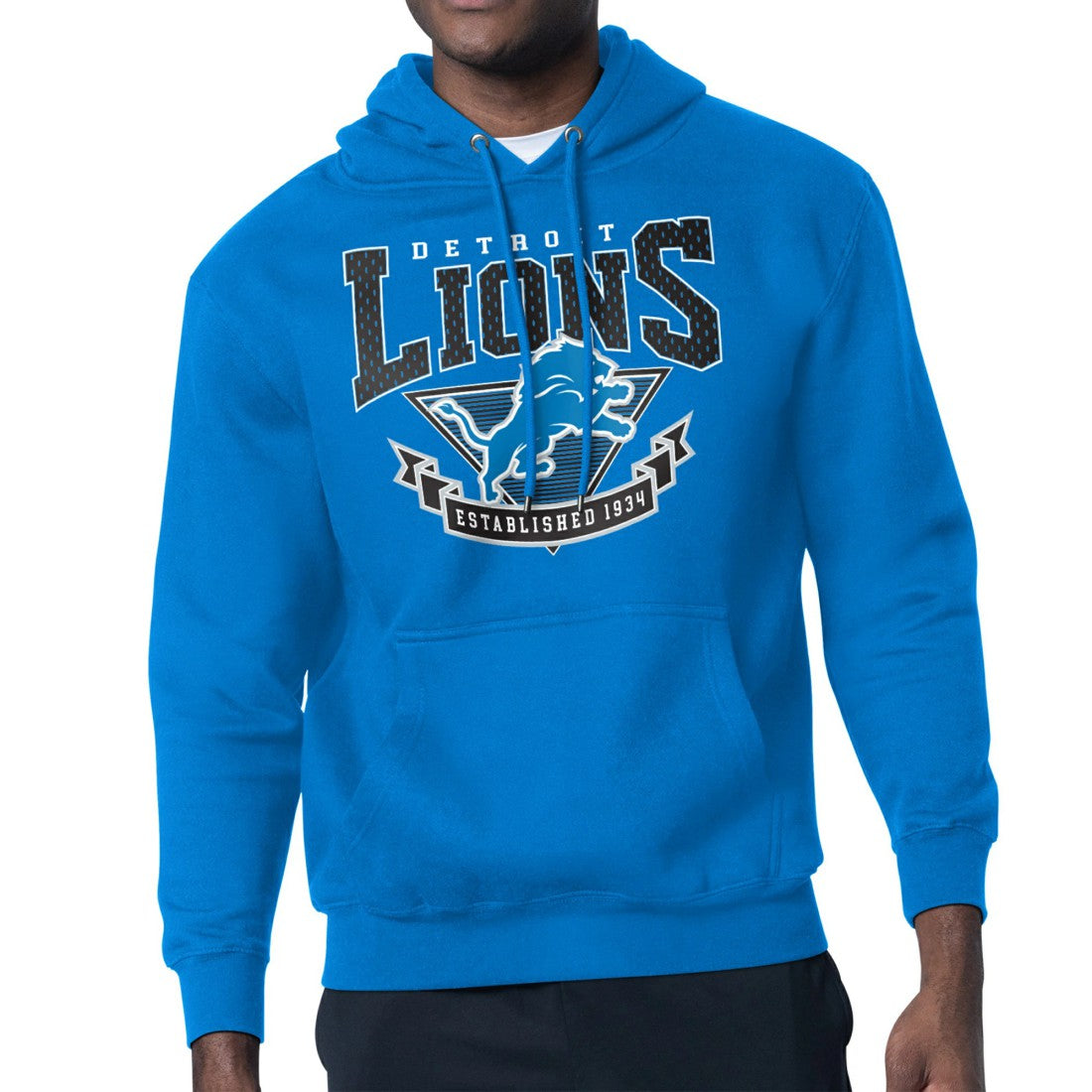 Detroit Lions Starter ‘80s Inspired Pullover Hoodie Blue - NFL