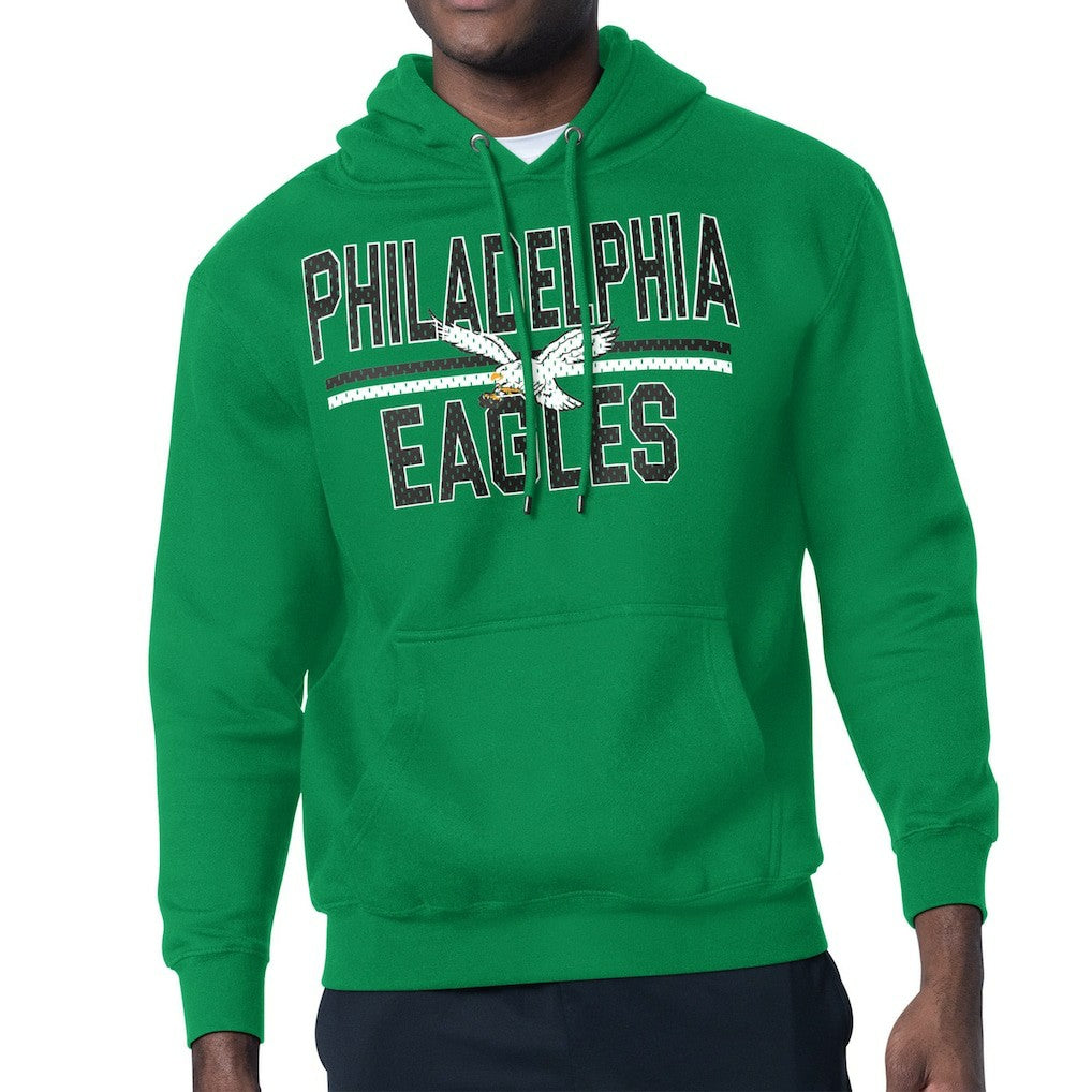Philadelphia Eagles Starter Team Retro Logo Fleece Tri-Blend Pullover Hoodie Kelly Green - NFL