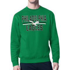 Philadelphia Eagles Starter Mesh Look Retro Logo Pullover Sweatshirt Kelly Green - NFL