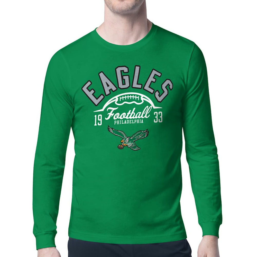 Philadelphia Eagles Starter Half Ball Retro Logo Long Sleeve T-Shirt Kelly Green - NFL