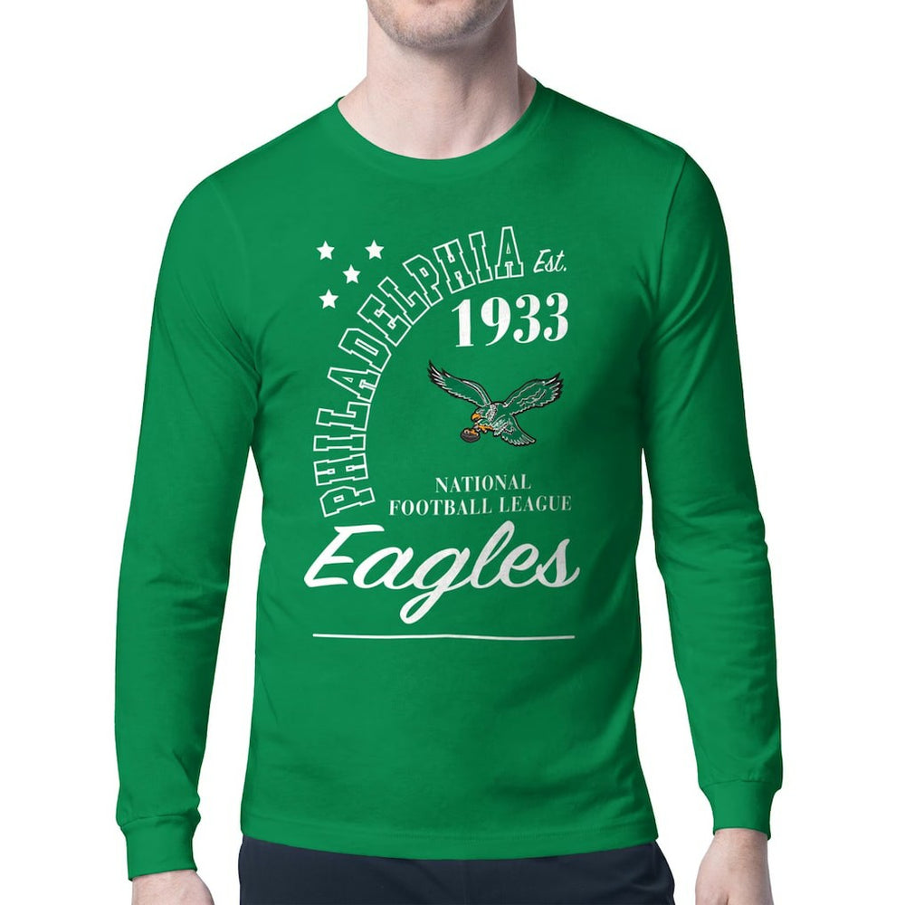 Philadelphia Eagles Starter Retro Team Logo Long Sleeve T-Shirt Kelly Green - NFL