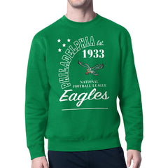 Philadelphia Eagles Starter Team Retro Logo Fleece Tri-Blend Pullover Sweatshirt Kelly Green - NFL