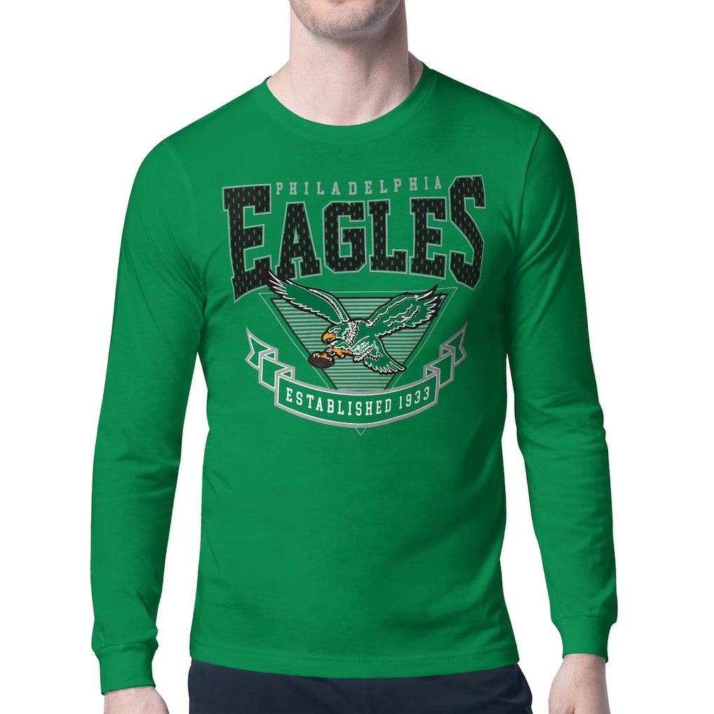 Philadelphia Eagles Starter Retro Team Logo Long Sleeve T-Shirt Kelly Green - NFL