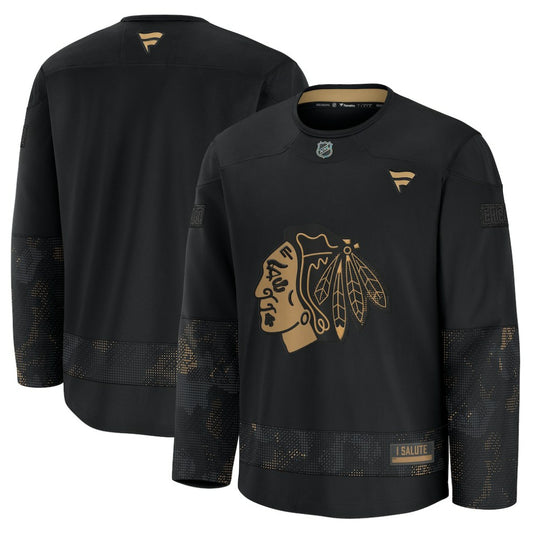 Chicago Blackhawks Fanatics 2024 Military Appreciation Practice Jersey - Black | NHL Jerseys
