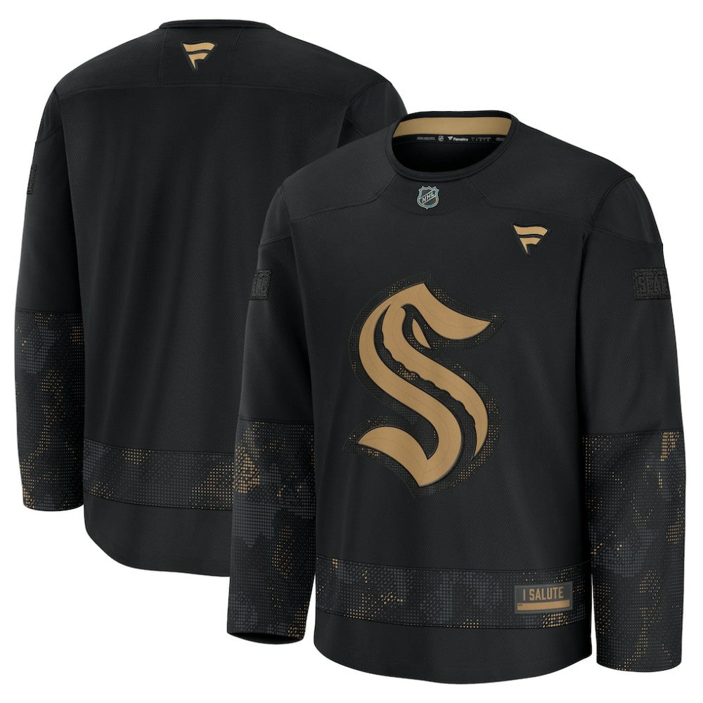 Seattle Kraken Fanatics 2024 Military Appreciation Practice Jersey - Black | NHL Jerseys