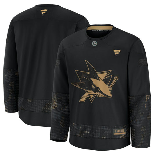 San Jose Sharks Fanatics 2024 Military Appreciation Practice Jersey - Black | NHL Jerseys