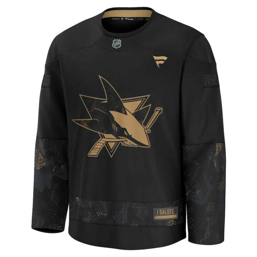 San Jose Sharks Fanatics 2024 Military Appreciation Practice Jersey - Black | NHL Jerseys