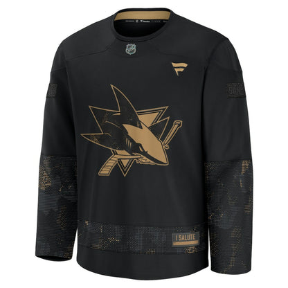 San Jose Sharks Fanatics 2024 Military Appreciation Practice Jersey - Black | NHL Jerseys