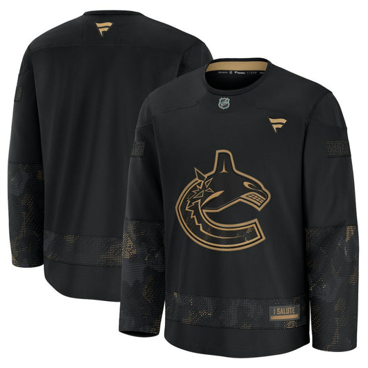 Vancouver Canucks Fanatics 2024 Military Appreciation Practice Jersey - Black | NHL Jerseys