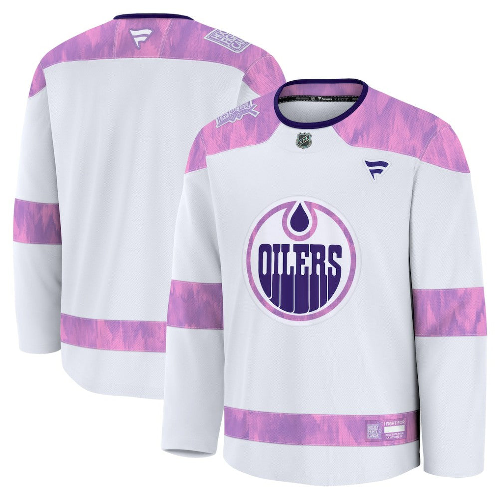 Edmonton Oilers - Fanatics 2024 Hockey Fights Cancer Practice Jersey White
