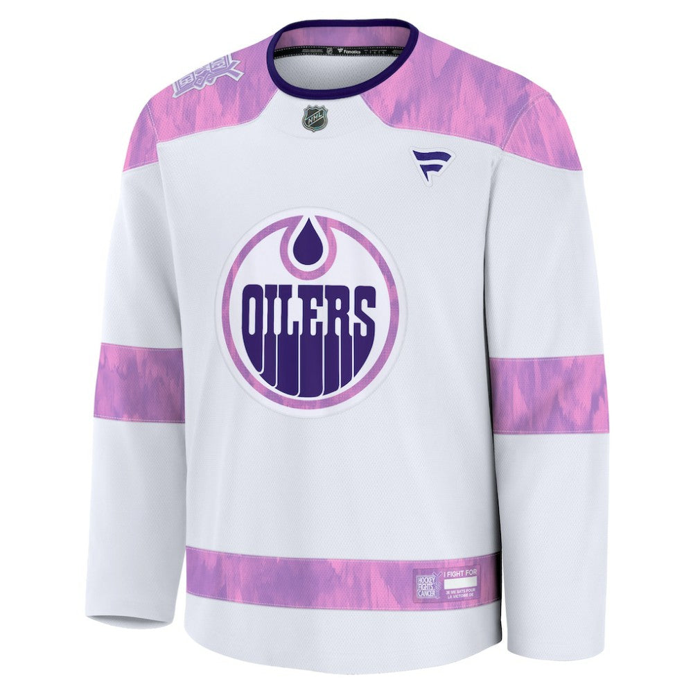 Edmonton Oilers - Fanatics 2024 Hockey Fights Cancer Practice Jersey White