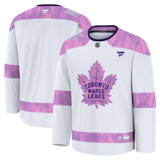 Toronto Maple Leafs Fanatics 2024 Hockey Fights Cancer Practice Jersey - White | NHL Jerseys