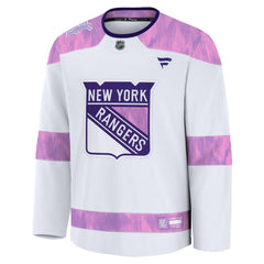 New York Rangers Fanatics 2024 Hockey Fights Cancer Practice Jersey White