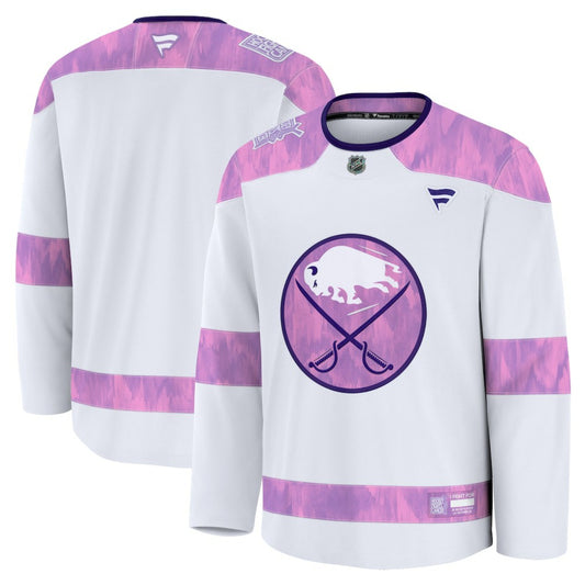 Buffalo Sabres Fanatics 2024 Hockey Fights Cancer Practice Jersey - White | NHL Jerseys