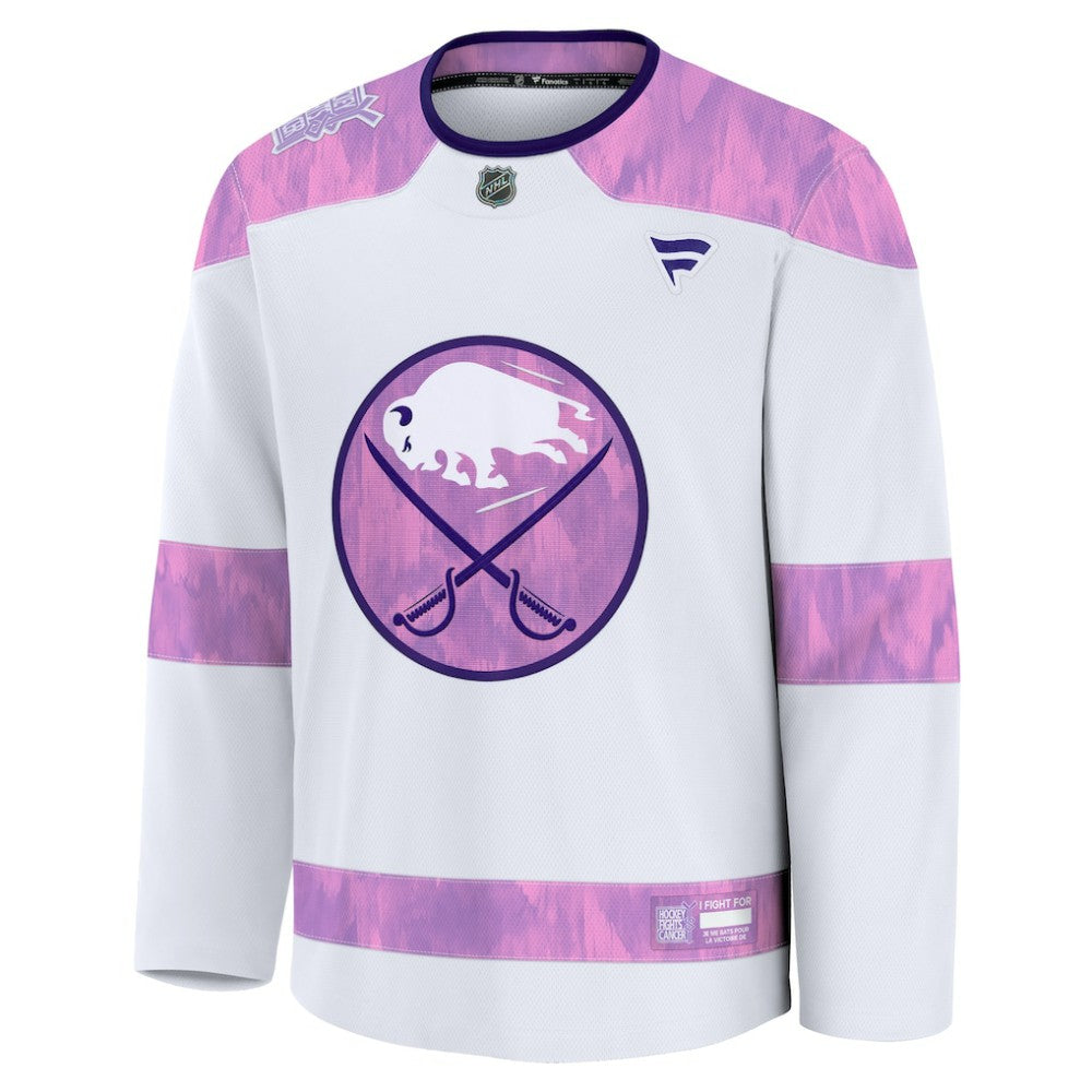 Buffalo Sabres Fanatics 2024 Hockey Fights Cancer Practice Jersey - White | NHL Jerseys
