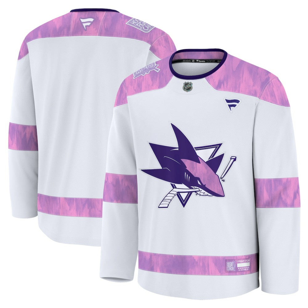 San Jose Sharks - Fanatics 2024 Hockey Fights Cancer Practice Jersey White