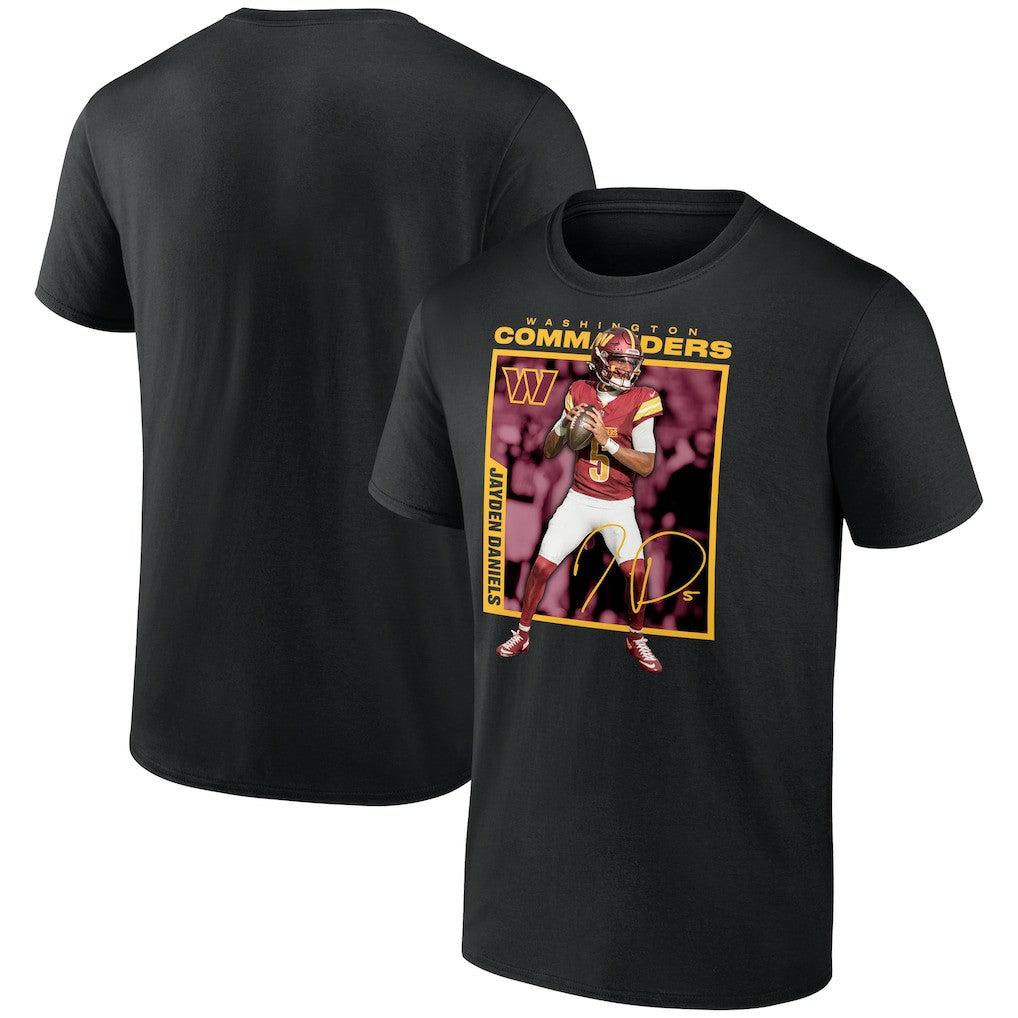 Jayden Daniels Washington Commanders Player Frame T-Shirt Black - NFL