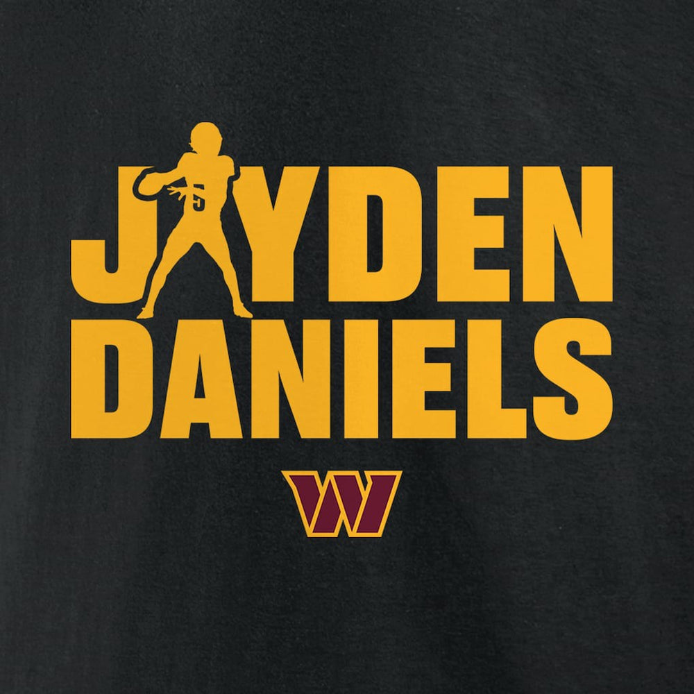 Jayden Daniels Washington Commanders Play Motion T-Shirt Black - NFL