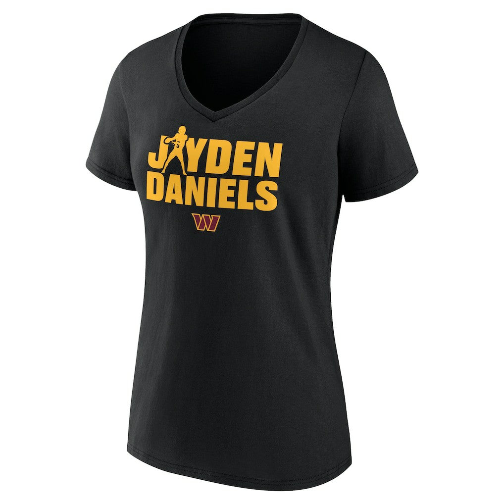 Jayden Daniels Washington Commanders Women's Play Motion T-Shirt Black - NFL