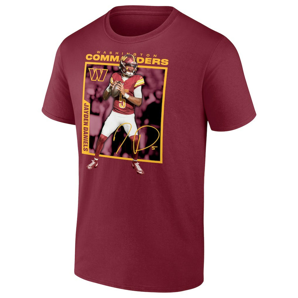Jayden Daniels Washington Commanders Player Frame T-Shirt Burgundy - NFL