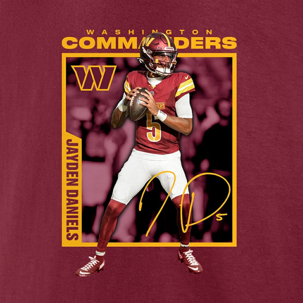 Jayden Daniels Washington Commanders Player Frame T-Shirt Burgundy - NFL