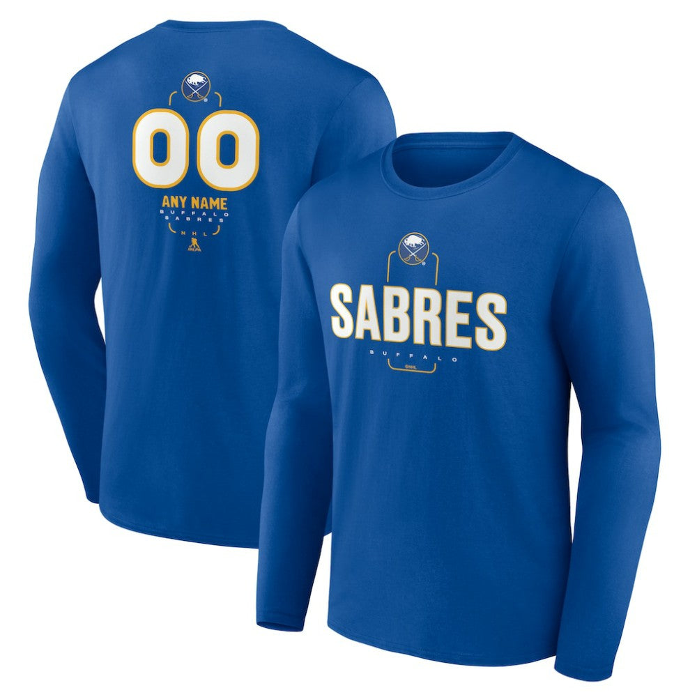 Buffalo Sabres - Personalized Name & Number Midfielder Long Sleeve T-Shirt Royal