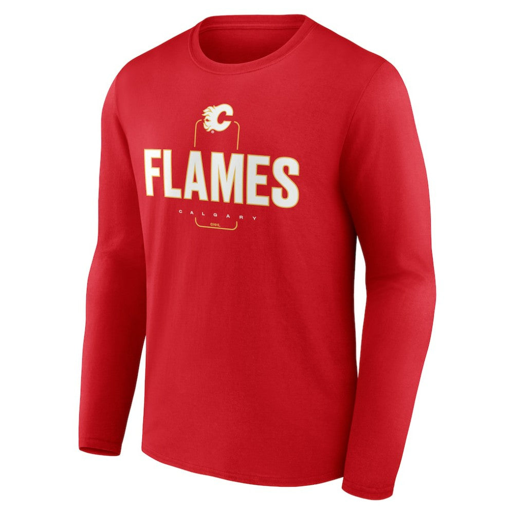 Calgary Flames - Personalized Name & Number Midfielder Long Sleeve T-Shirt Red