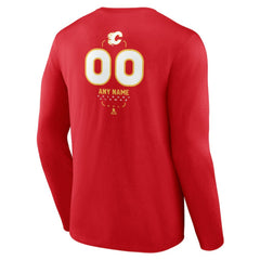 Calgary Flames - Personalized Name & Number Midfielder Long Sleeve T-Shirt Red