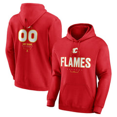 Calgary Flames - Personalized Name & Number Midfielder Pullover Hoodie Red