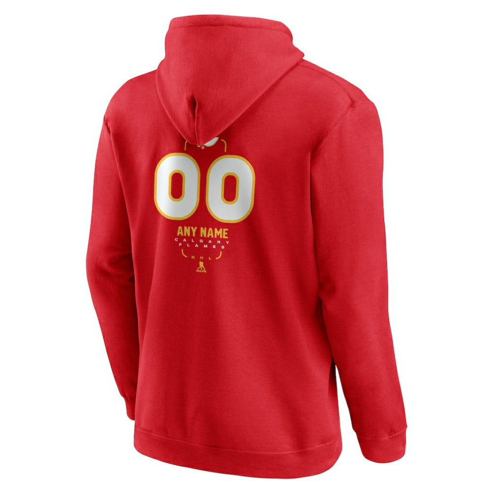 Calgary Flames - Personalized Name & Number Midfielder Pullover Hoodie Red