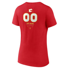 Calgary Flames - Women's Personalized Name & Number Midfielder V-Neck T-Shirt Red