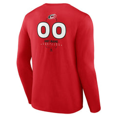 Carolina Hurricanes - Personalized Name & Number Midfielder Long Sleeve T-Shirt Red