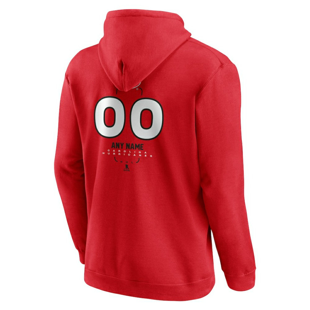 Carolina Hurricanes - Personalized Name & Number Midfielder Pullover Hoodie Red