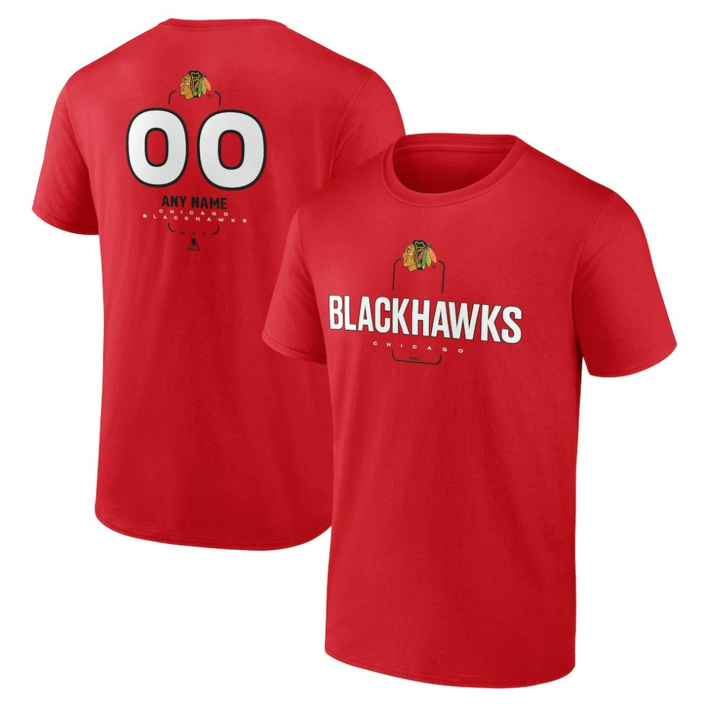 Chicago Blackhawks Personalized Name & Number Midfielder T-Shirt Red
