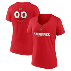 Chicago Blackhawks Women's Personalized Name & Number Midfielder V-Neck T-Shirt Red