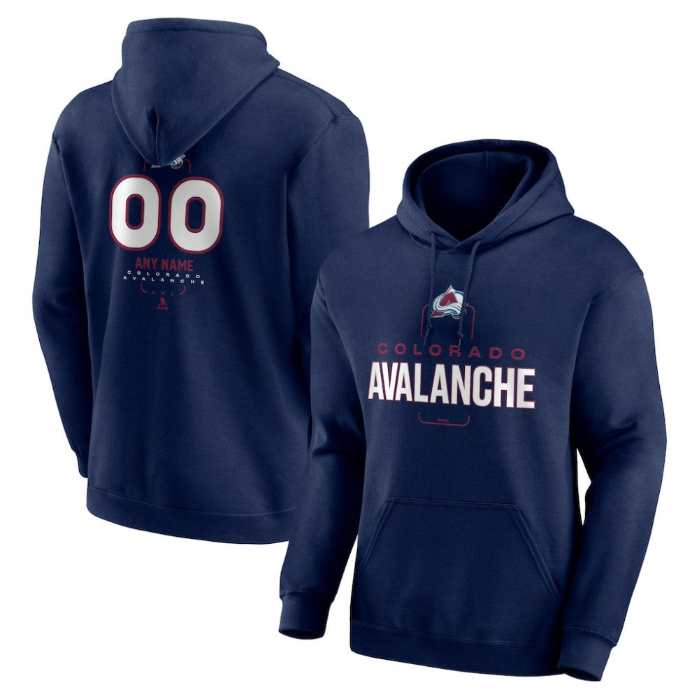 Colorado Avalanche - Personalized Name & Number Midfielder Pullover Hoodie Navy