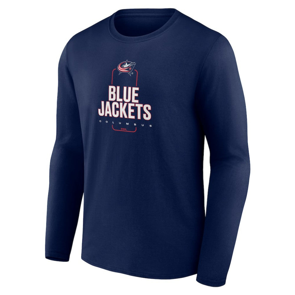 Columbus Blue Jackets - Personalized Name & Number Midfielder Long Sleeve T-Shirt Navy