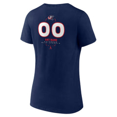 Columbus Blue Jackets - Women's Personalized Name & Number Midfielder V-Neck T-Shirt Navy