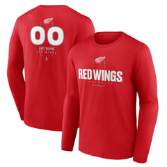 Detroit Red Wings - Personalized Name & Number Midfielder Long Sleeve T-Shirt Red