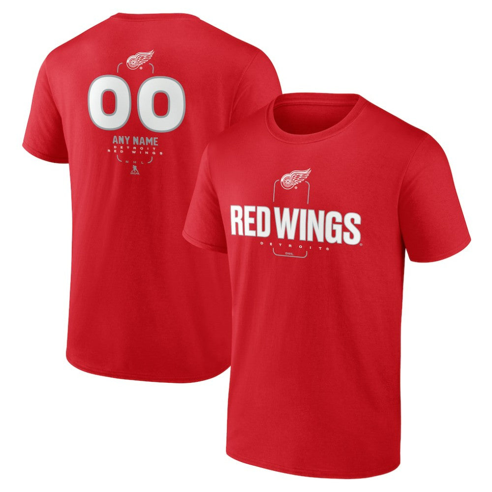 Detroit Red Wings - Personalized Name & Number Midfielder T-Shirt Red