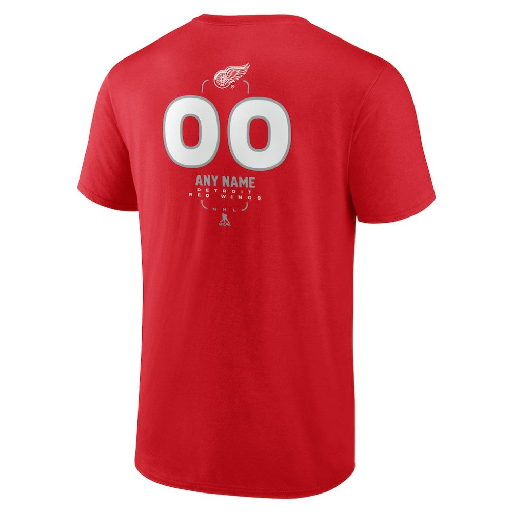 Detroit Red Wings - Personalized Name & Number Midfielder T-Shirt Red