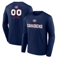 Montreal Canadiens - Personalized Name & Number Midfielder Long Sleeve T-Shirt Navy