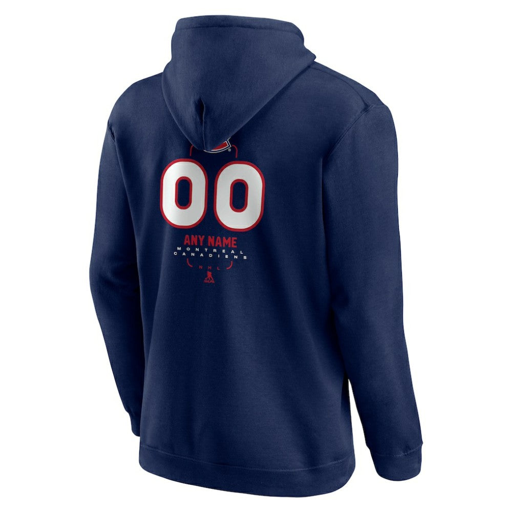 Montreal Canadiens - Personalized Name & Number Midfielder Pullover Hoodie Navy