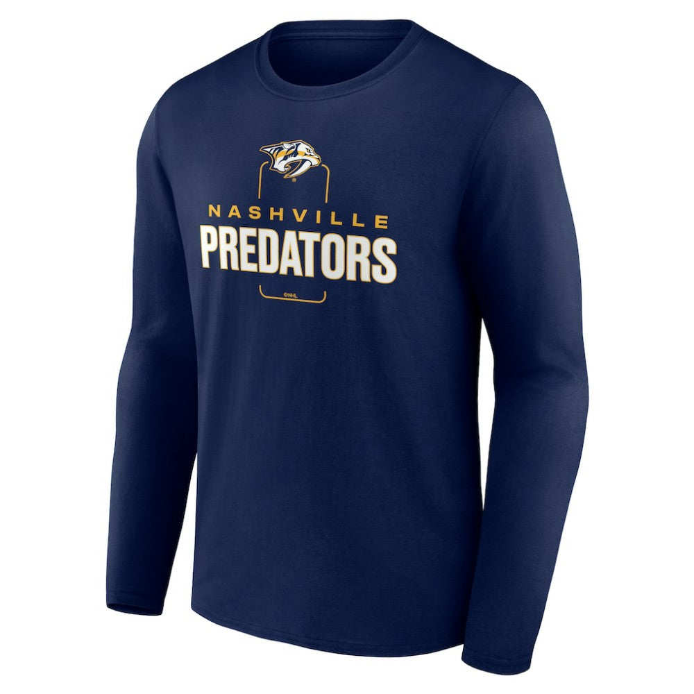 Nashville Predators - Personalized Name & Number Midfielder Long Sleeve T-Shirt Navy