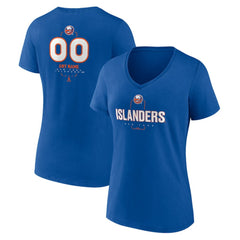 New York Islanders - Women's Personalized Name & Number Midfielder V-Neck T-Shirt Royal