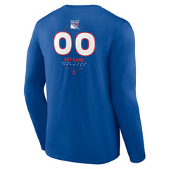 New York Rangers Personalized Name & Number Midfielder Long Sleeve T-Shirt Blue