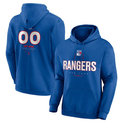 New York Rangers Personalized Name & Number Midfielder Pullover Hoodie Blue