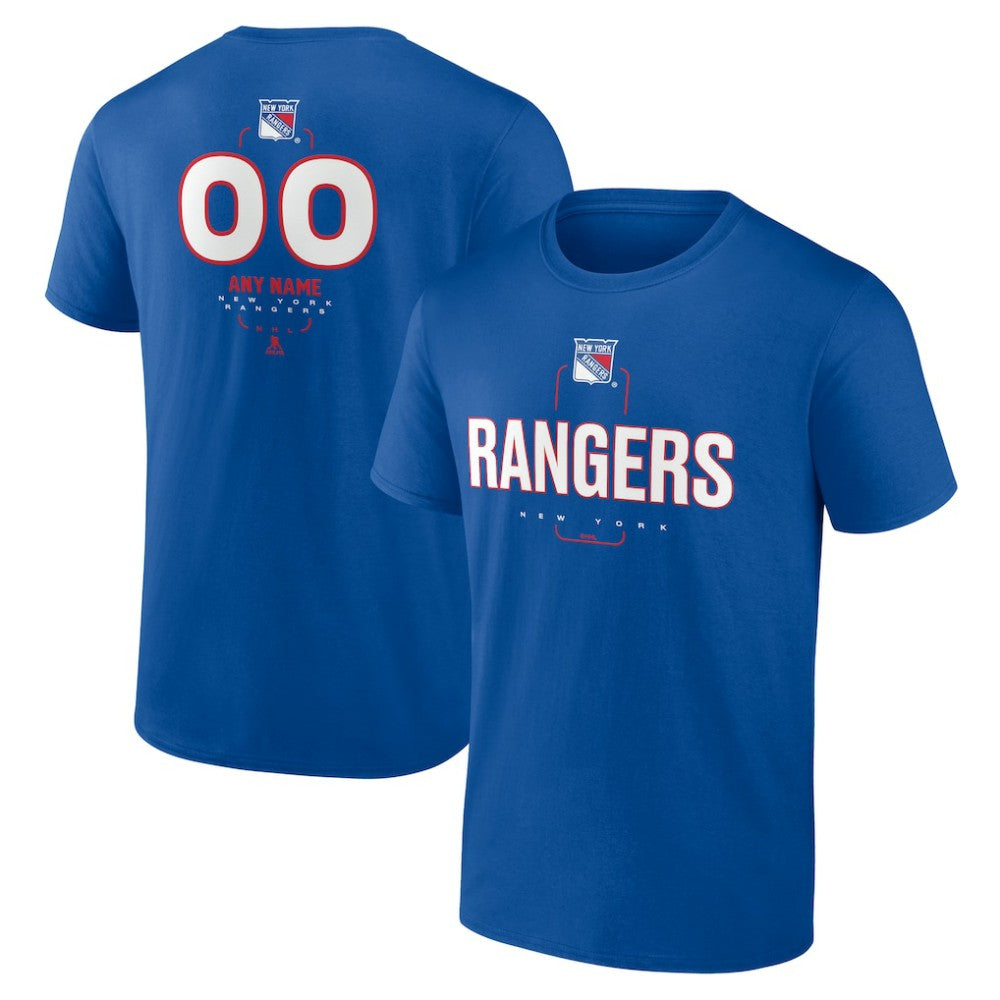 New York Rangers Personalized Name & Number Midfielder T-Shirt Blue